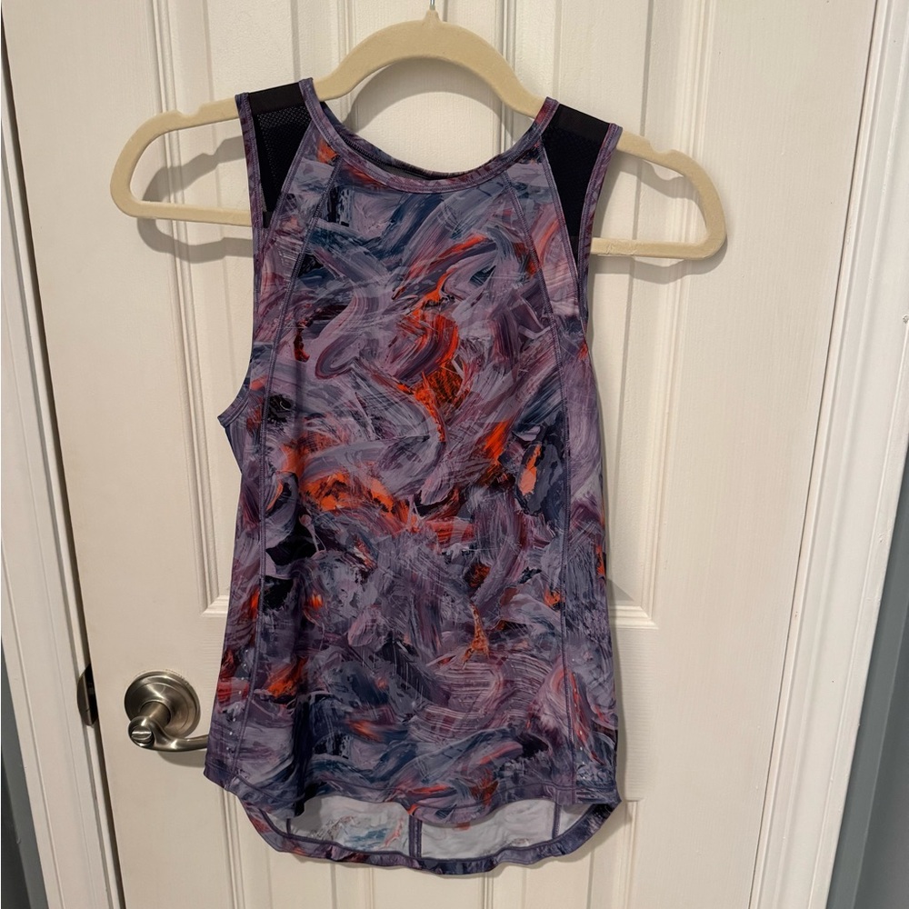 Lululemon Sculpt Tank Top Purple and Orange Abstract